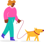 Individual Walking Dog